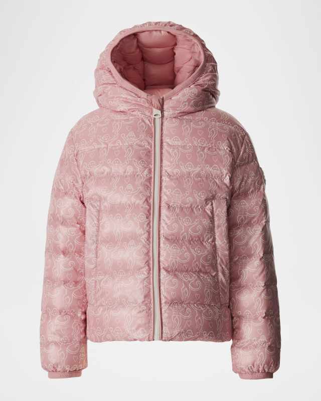 x Roller Rabbit Girl's Reversible Hooded Down Jacket, Size 8-14